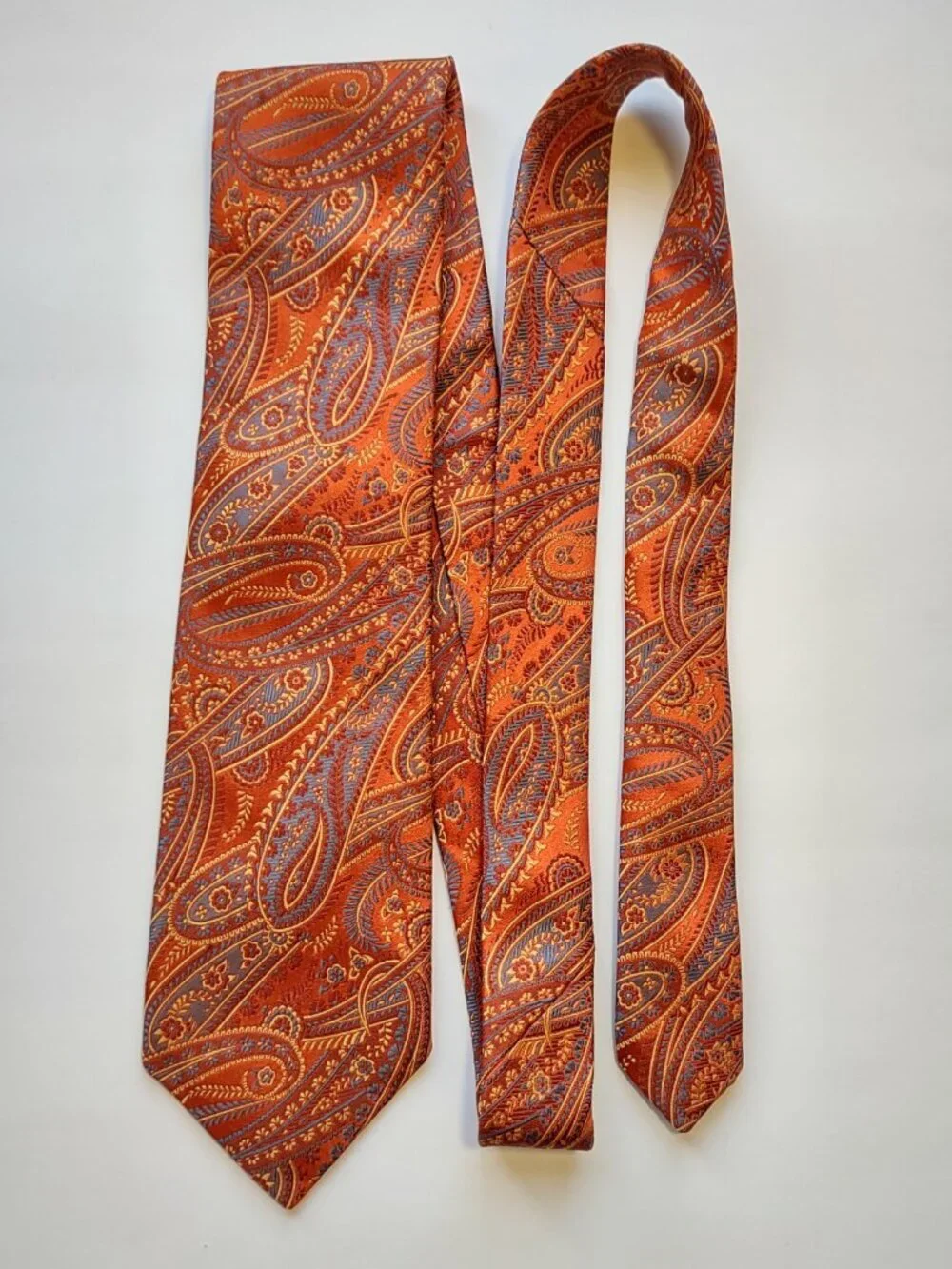 Vintage Robert Talbott Carmel Silk Neck Tie USA Made Paisley Jacquard  59